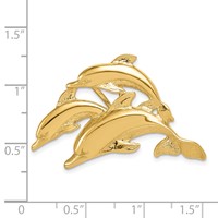 14K Yellow Gold Triple Dolphin Omega Slide view 3