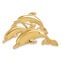 14K Yellow Gold Triple Dolphin Omega Slide view 1