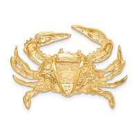 14K Yellow Gold Large Blue Crab Omega Slide view 3