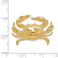 14K Yellow Gold Large Blue Crab Omega Slide view 4