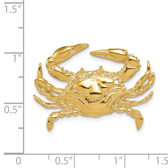 14k Large Blue Crab Omega Slide