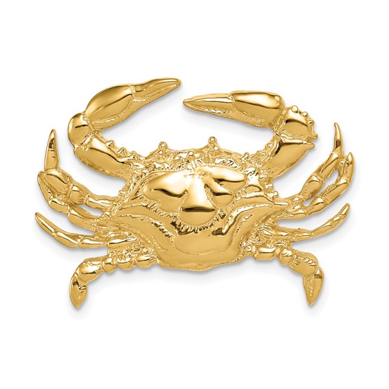 14k Large Blue Crab Omega Slide