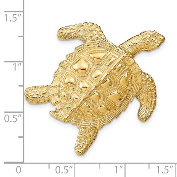 14k Large Sea Turtle Omega Slide