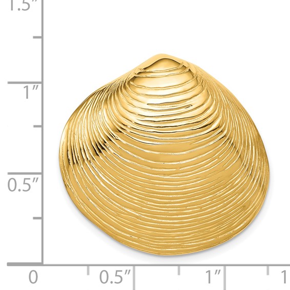 14k Large Clam Shell Omega Slide