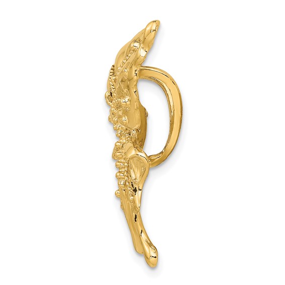 14k Polished and Beaded Butterfly Omega Slide