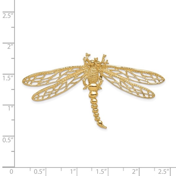 14k Cut-out Dragonfly Omega Slide