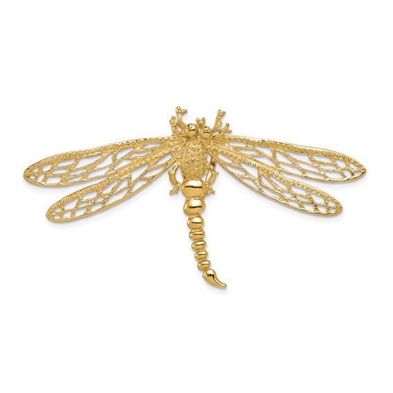 14k Cut-out Dragonfly Omega Slide