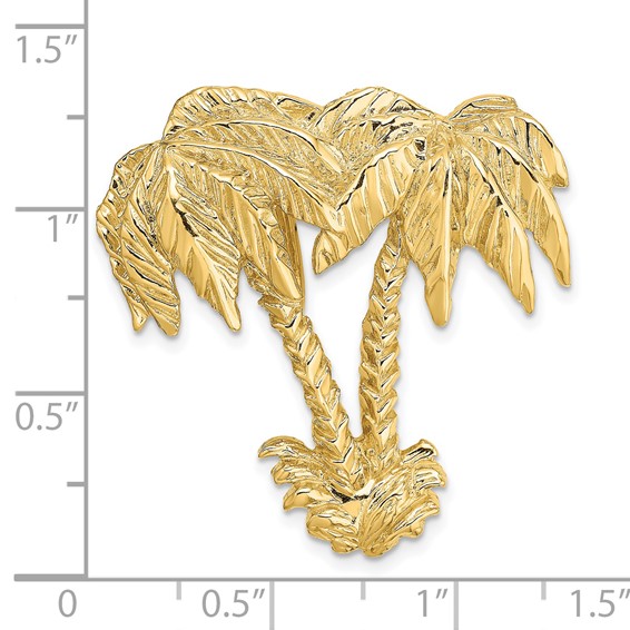 14k Large Double Palm Tree Omega Slide