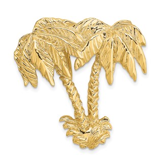 14k Large Double Palm Tree Omega Slide