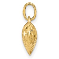 14K Yellow Gold Polished and Textured 3-D Puffed Heart Pendant view 2