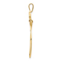 14K Double Dolphins Charm Holder Pendant view 2