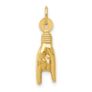 Gold Polished Sign Language Pendants