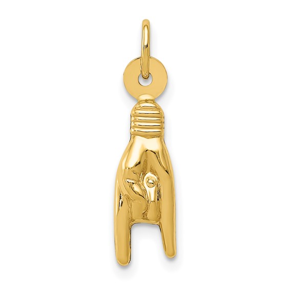 Gold Polished Sign Language Pendants