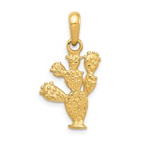 14K Yellow Gold 3-D Cactus Pendant view 3