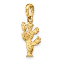 14K Yellow Gold 3-D Cactus Pendant view 4