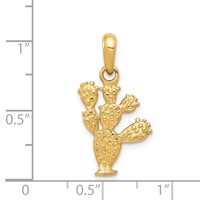 14K Yellow Gold 3-D Cactus Pendant view 5