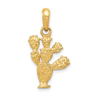 Gold Polished Cactus Pendants