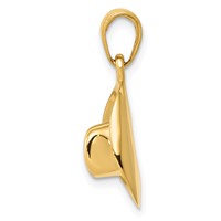 14K Yellow Gold 3-D Cowboy Hat Pendant view 2