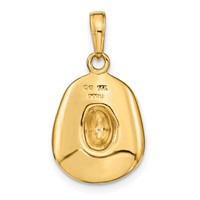 14K Yellow Gold 3-D Cowboy Hat Pendant view 3