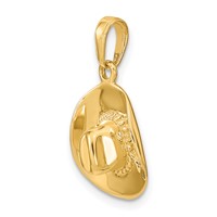 14K Yellow Gold 3-D Cowboy Hat Pendant view 4