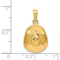 14K Yellow Gold 3-D Cowboy Hat Pendant view 5