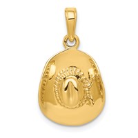 14K Yellow Gold 3-D Cowboy Hat Pendant view 1