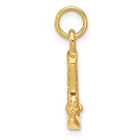 14K Yellow Gold 3-D Cowboy Boot Pendant with Spur view 2