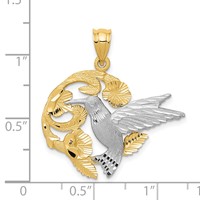 14K Two-Tone Hummingbird Charm view 3