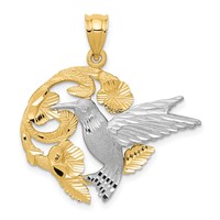 14K Two-Tone Hummingbird Charm view 1
