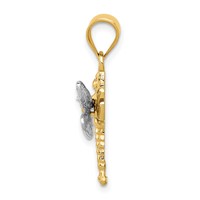14K Two-tone Dragonfly Pendant view 2