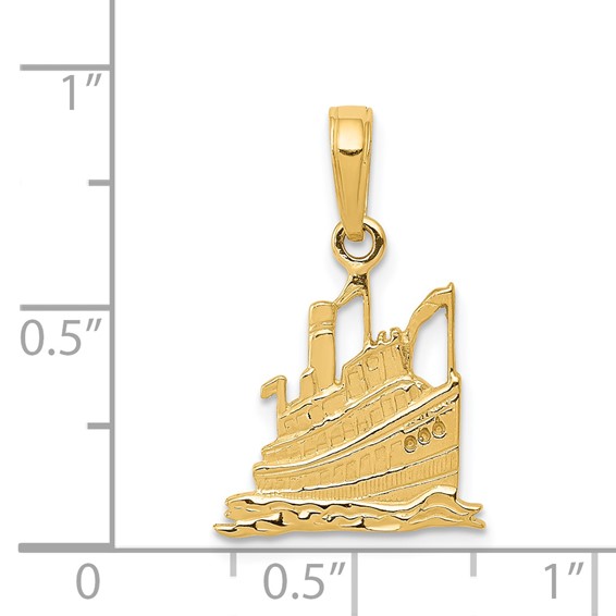 Gold Polished Cruise Ship Pendant