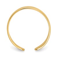 14K Yellow Gold Adjustable 3mm Milgrain Band Toe Ring view 2
