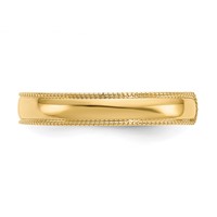 14K Yellow Gold Adjustable 3mm Milgrain Band Toe Ring view 4