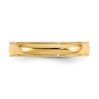 14K Yellow Gold Adjustable 3mm Milgrain Band Toe Ring view 5