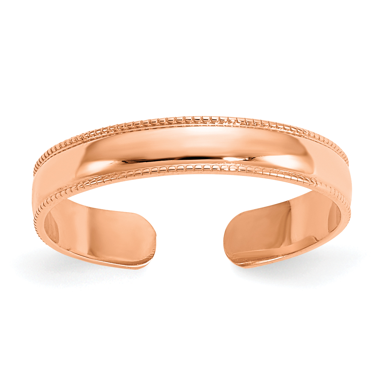 14k Rose Gold Mill Grain Adjustable Toe Ring (D3075R)