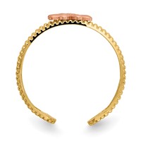 14K Two-tone Flower Toe Ring view 2