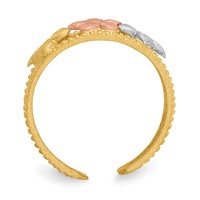 14K Two-tone and White Rhodium Plumeria Toe Ring view 2