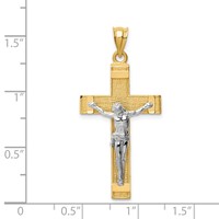 14K Two-tone Inri Crucifix Pendant view 3