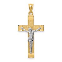 14K Two-tone Inri Crucifix Pendant view 1
