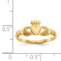 14K Yellow Gold Claddagh Ring view 3