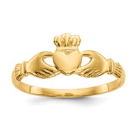 14K Yellow Gold Claddagh Ring view 1