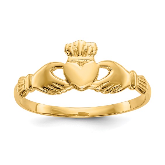 Gold Polished Claddagh Rings