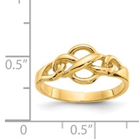 14K Yellow Gold Free Form Knot Ring view 3