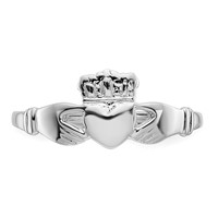 14K White Gold Ladies Claddagh Ring view 5