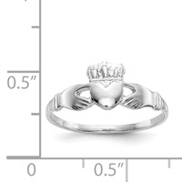 14K White Gold Ladies Claddagh Ring view 3