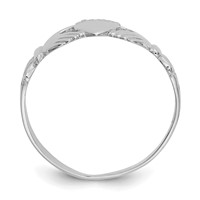14K White Gold Ladies Claddagh Ring view 2