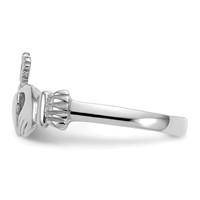 14K White Gold Ladies Claddagh Ring view 4