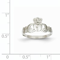 14K White Gold Ladies Claddagh Ring view 3