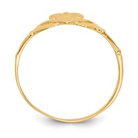 14K Yellow Gold Ladies Claddagh Ring view 2