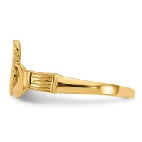 14K Yellow Gold Ladies Claddagh Ring view 4